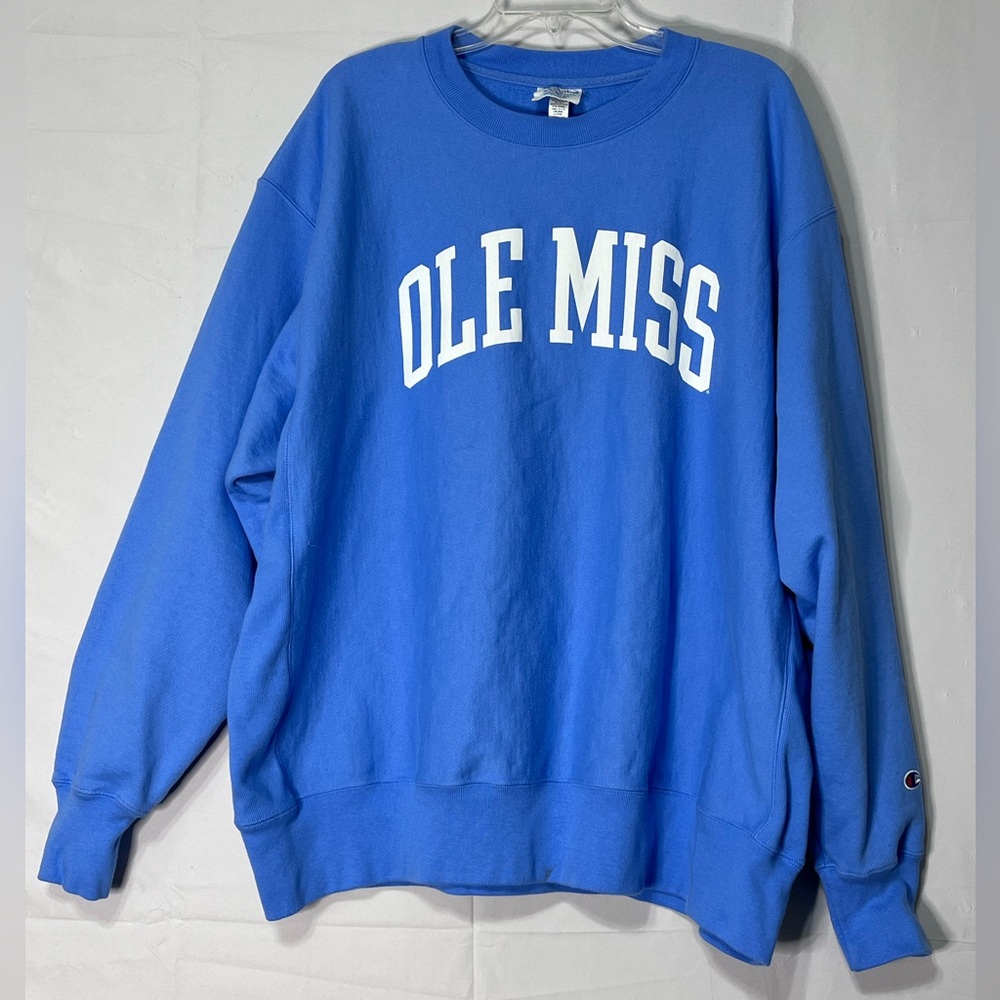 Ole Miss Rebels Sweatshirt Mens 2XL Blue Champion Pullover (I)